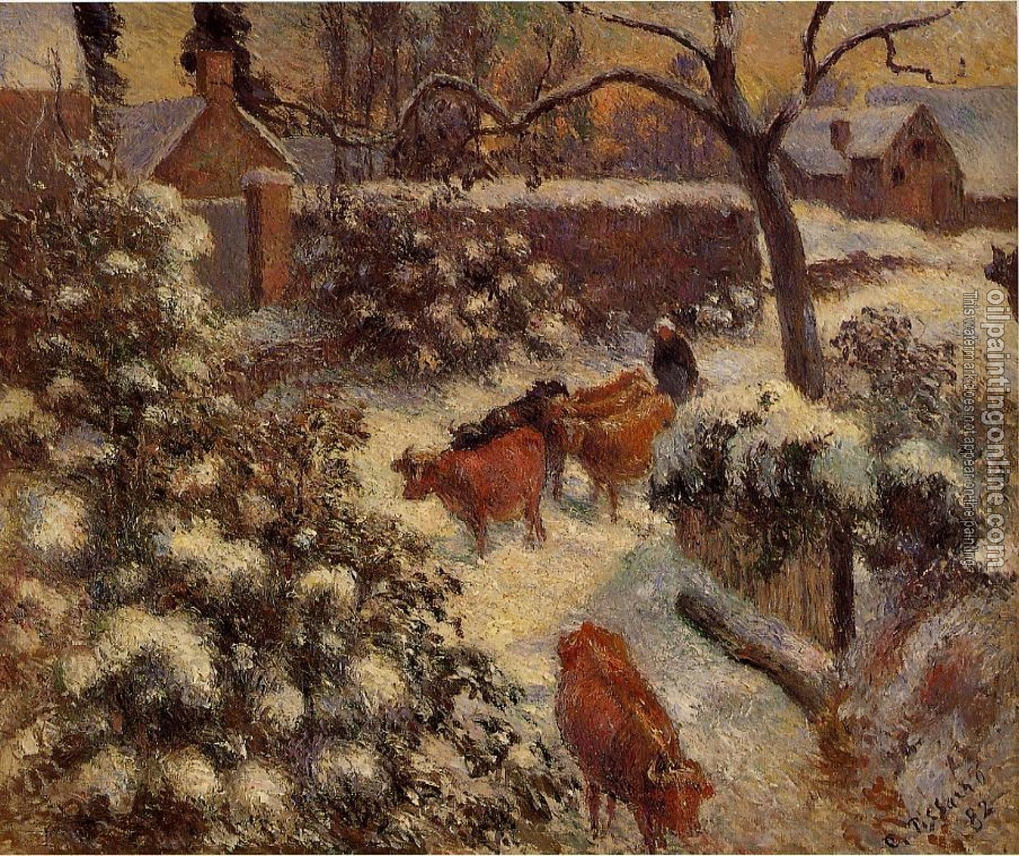 Pissarro, Camille - Snow Effect in Montfoucault